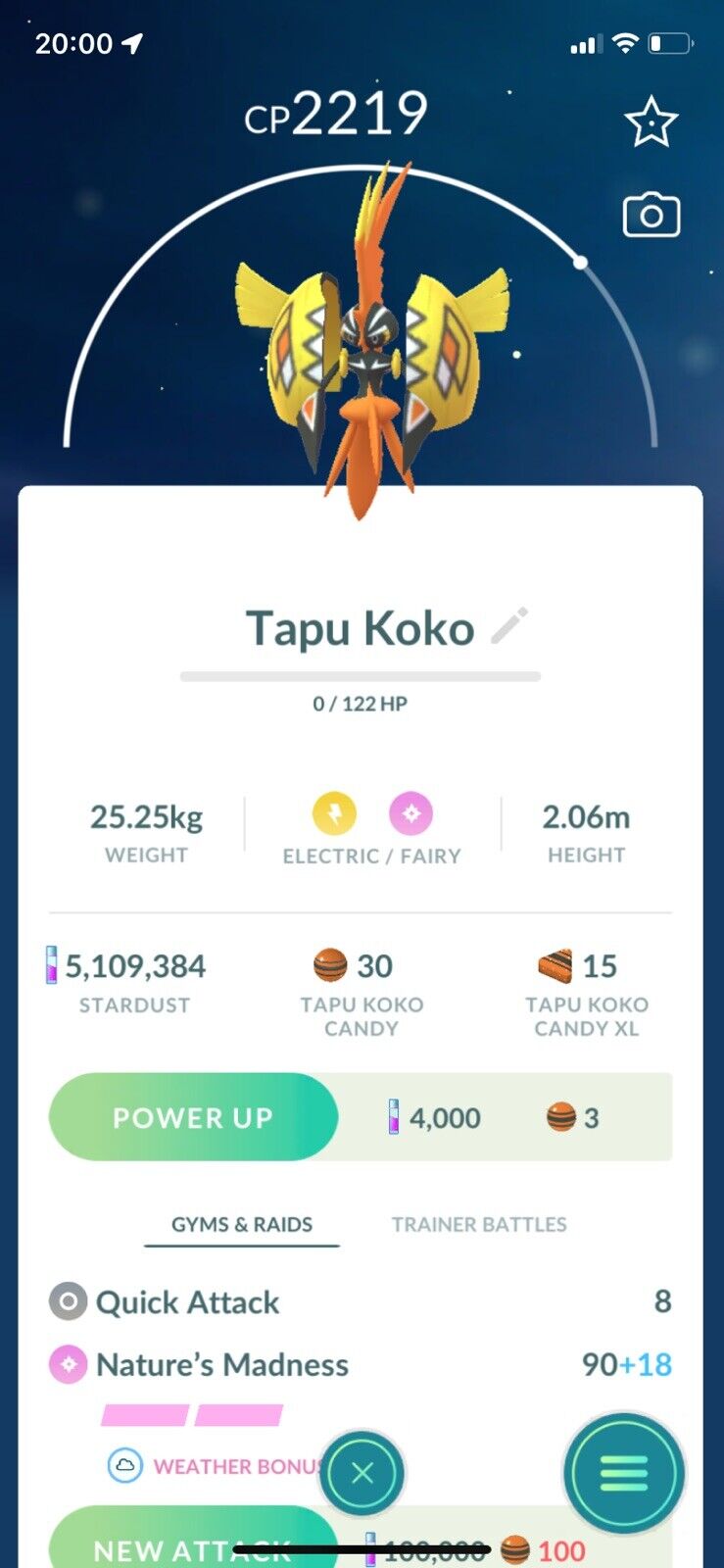Pokemon Go Legendary Tapu Koko ( Normal )