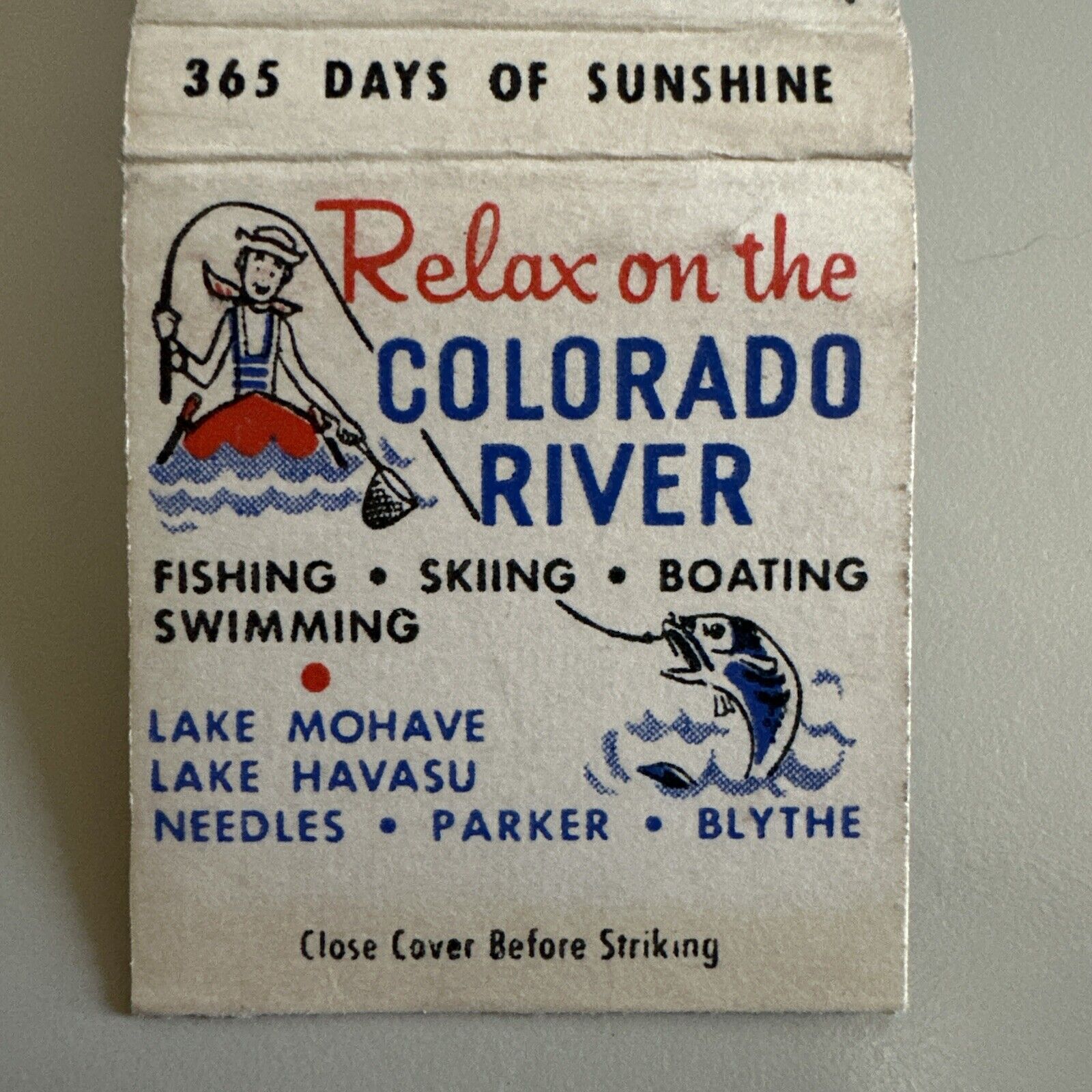 Vintage 1960s Colorado River Matchbook Cover