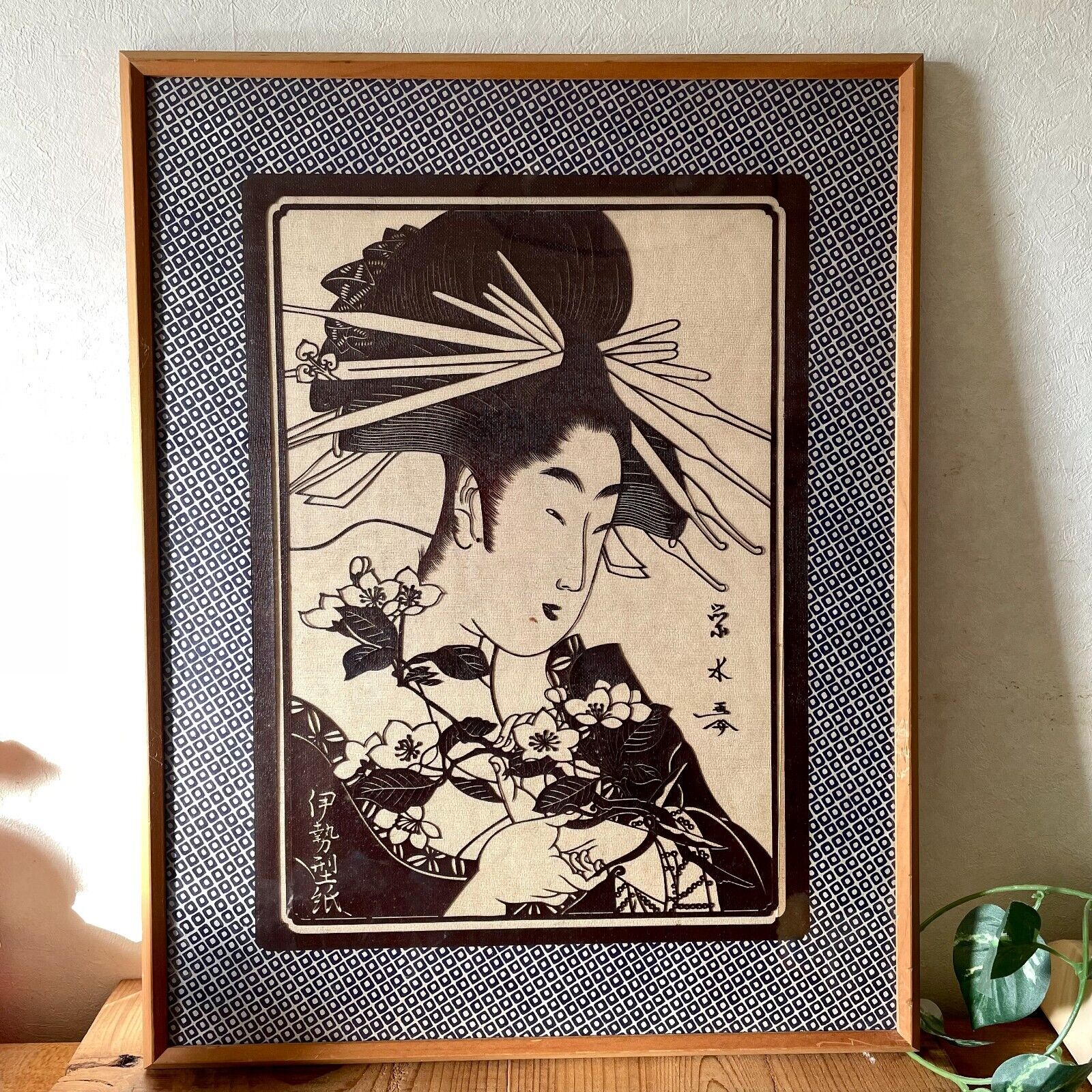 Ise Katagami Japanese stencil Kimono pattern 20”x1 6\
