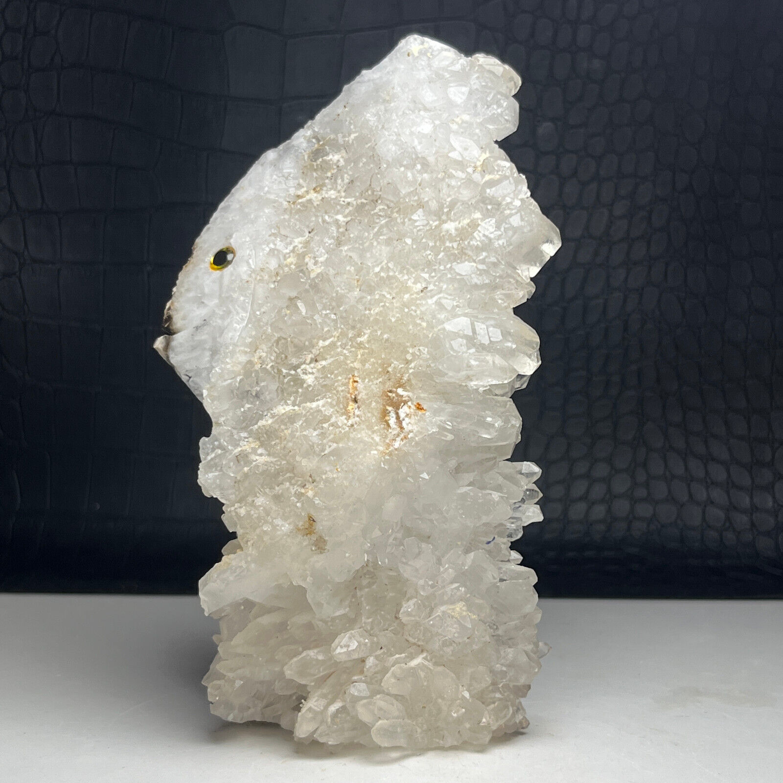 592g Natural Crystal Cluster,Specimen Stone,Hand-Carved, Exquisite FISH.Gift.RY