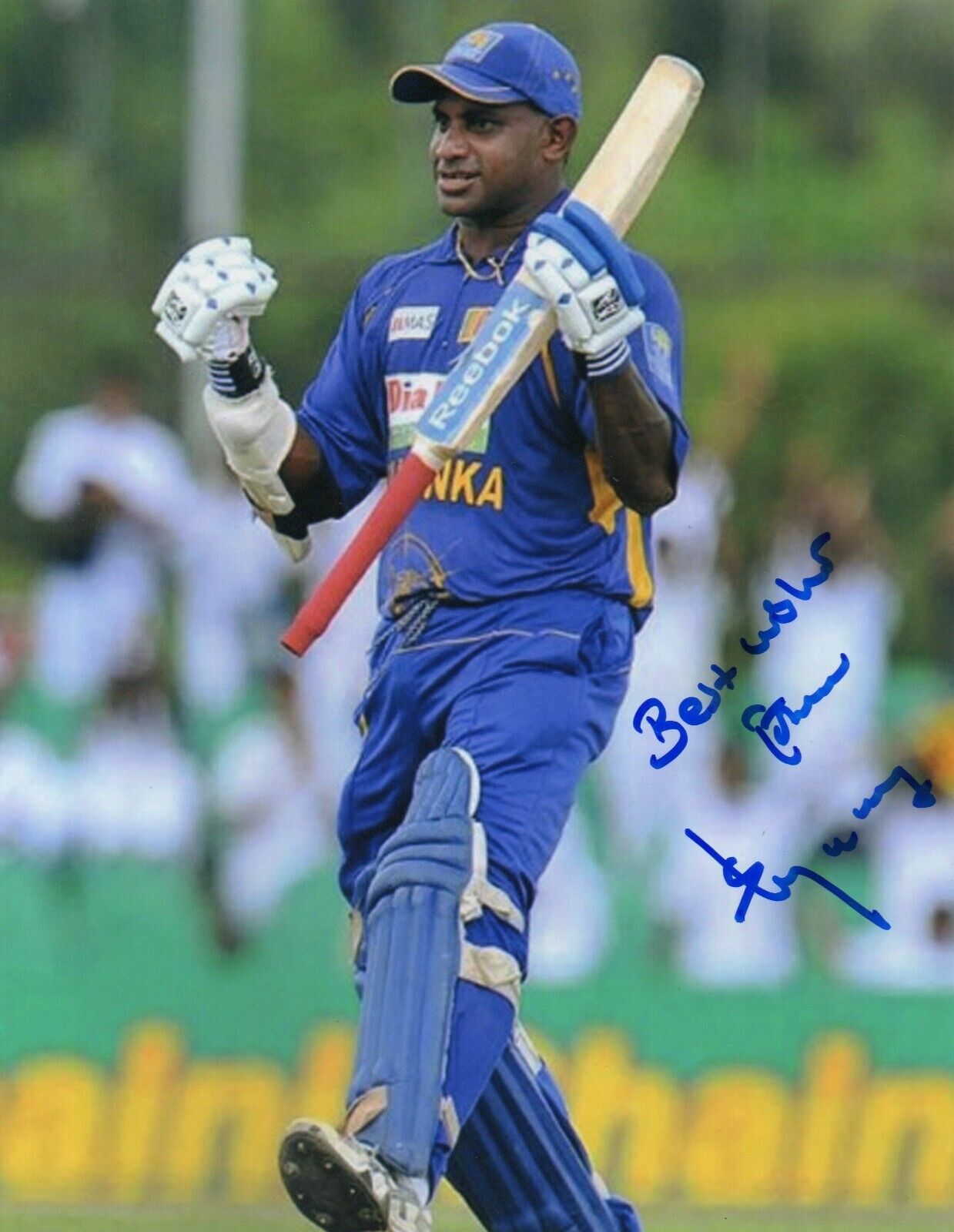 8x10 Original Autographed Photo of Sri Lankan Cricketer Sanath Jayasuriya
