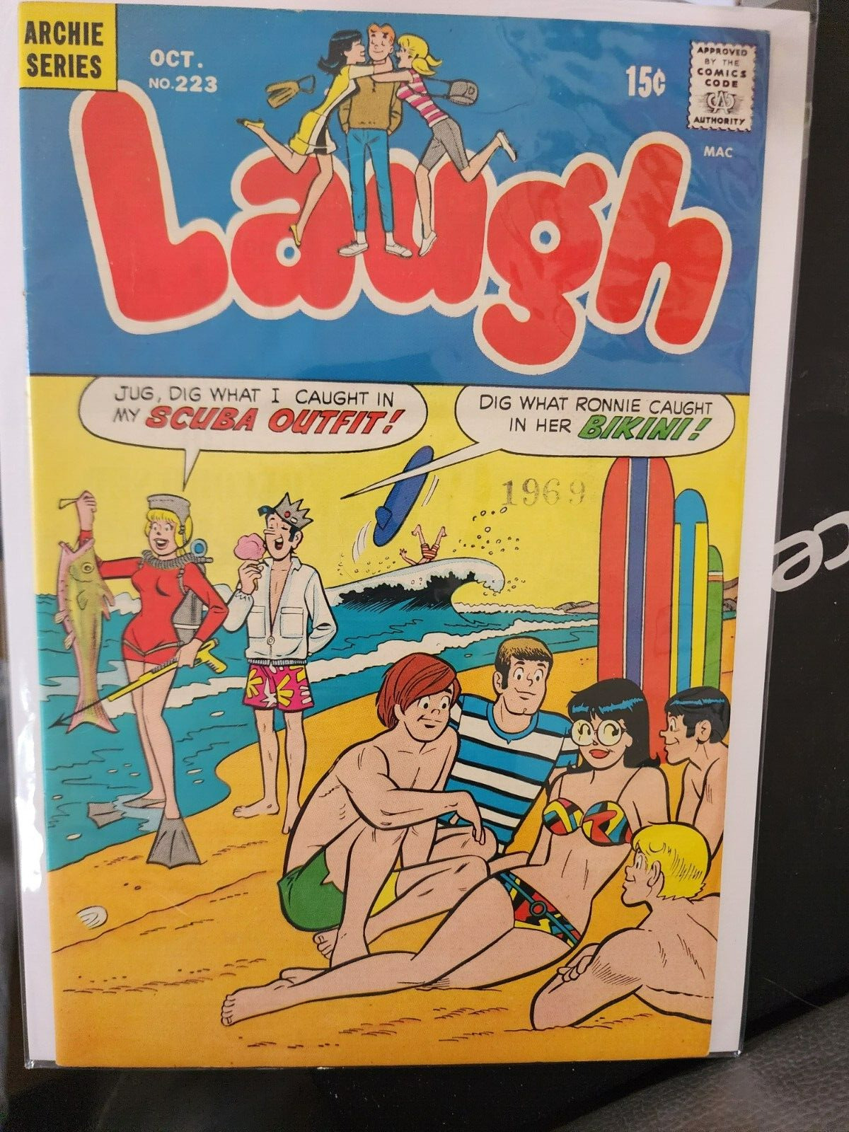 Vintage Comic Book Archie Laugh #223 Headlamps and Bikini