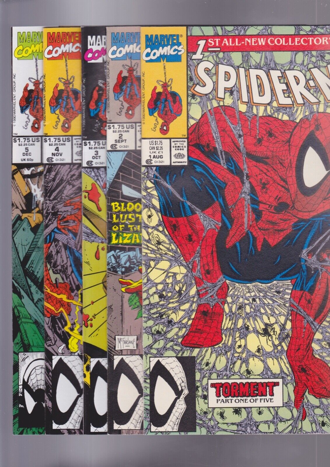 Spider-Man #1-5, 1990 Marvel Comics, full \