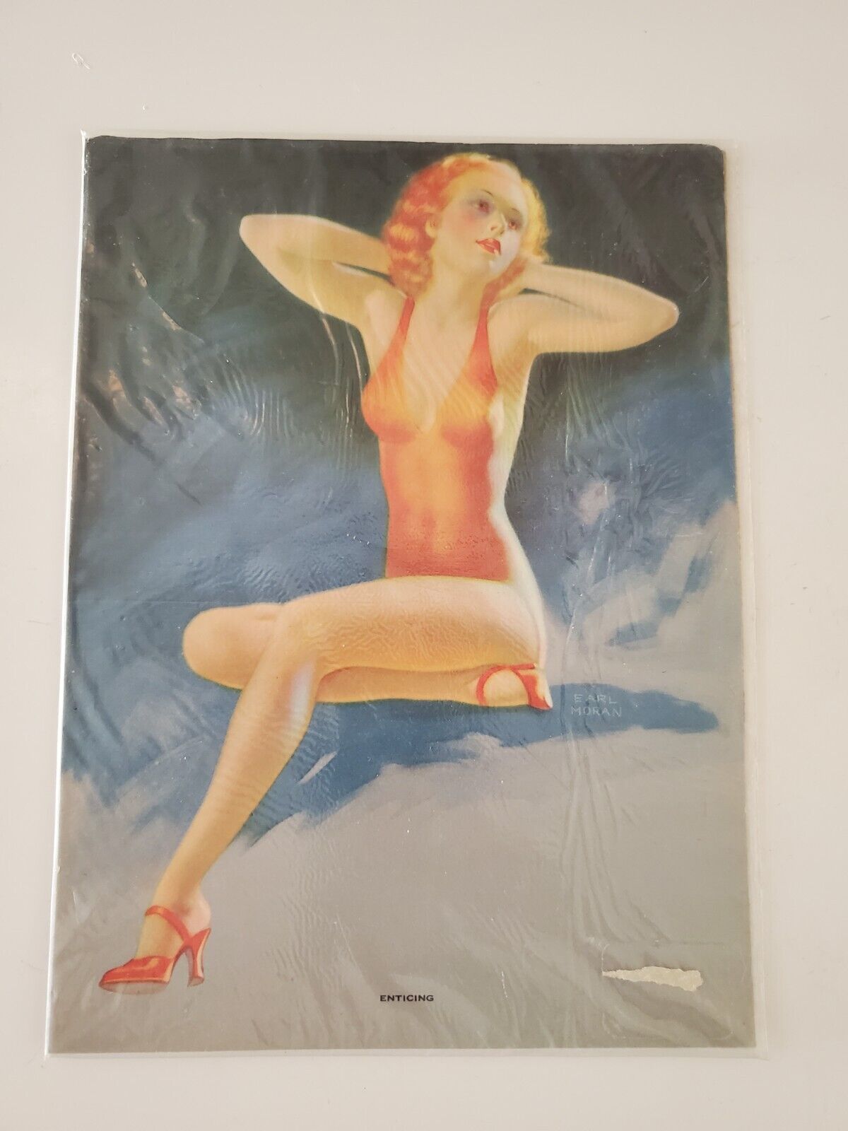 ORIGINAL 1940\'s ART Print PINUP  GIRL