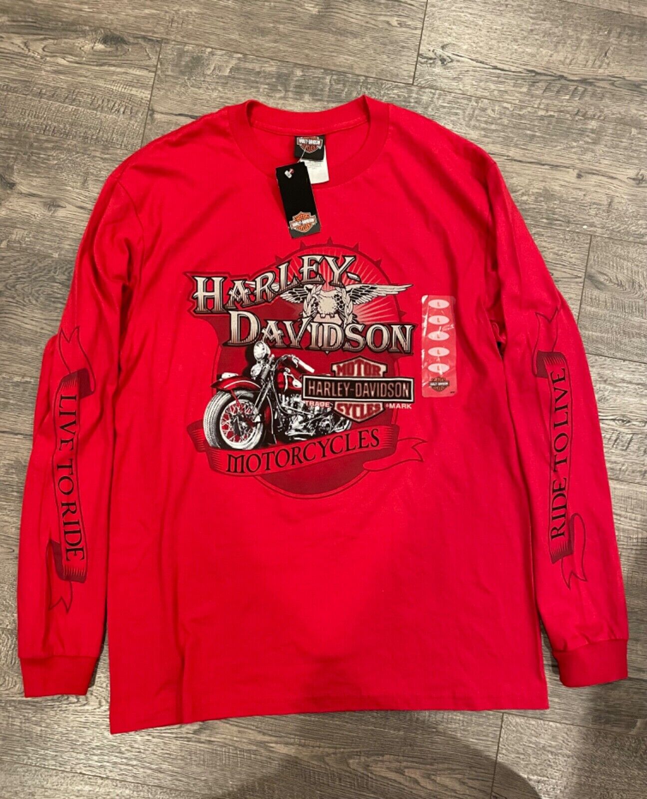 New 2010 Harley Davidson Big Moose Portland Maine Mens Long Sleeve T-Shirt Large