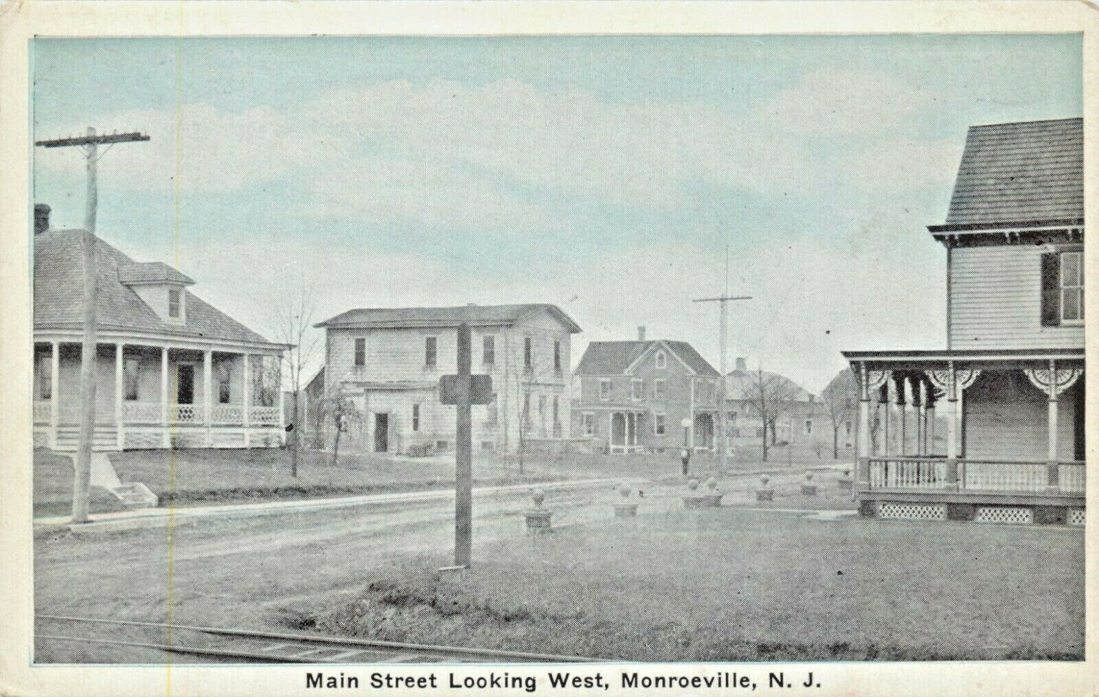 A View Of Residences On Main Street, Looking West, Monroeville New Jersey NJ 