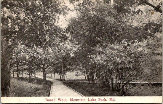 Mountain Lake Park MD The Board Walk 1915 Postcard