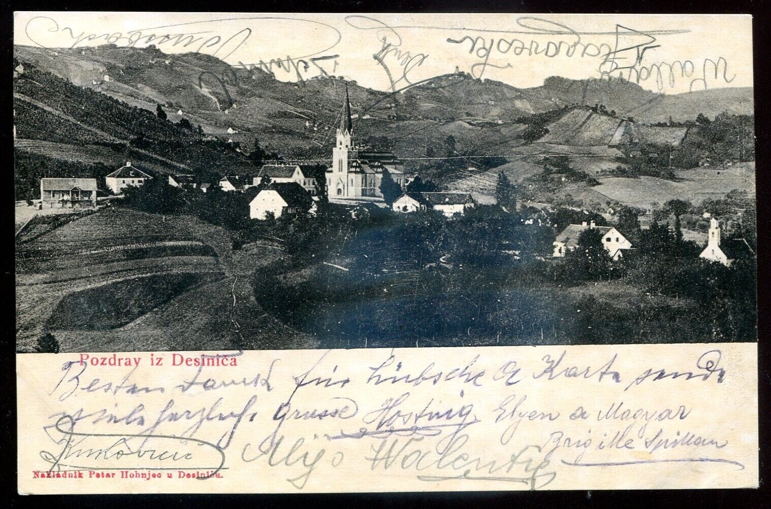 CROATIA Desinic Postcard 1903 Panoramic View