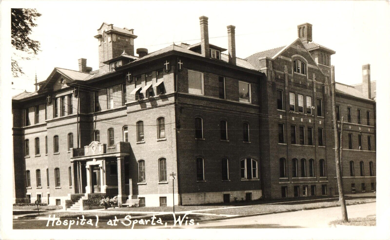 RPPC Sparta Wisconsin St Mary\'s Hospital Postcard 1940s