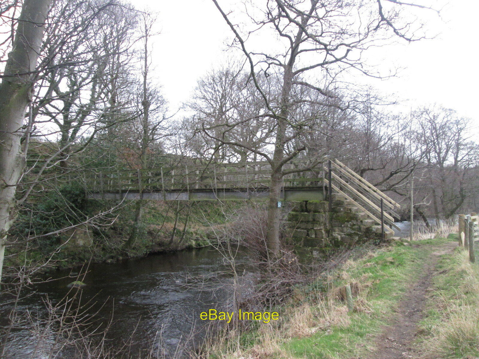 Photo 12x8 Footbridge over the River Nidd near Harewell Hall  c2014