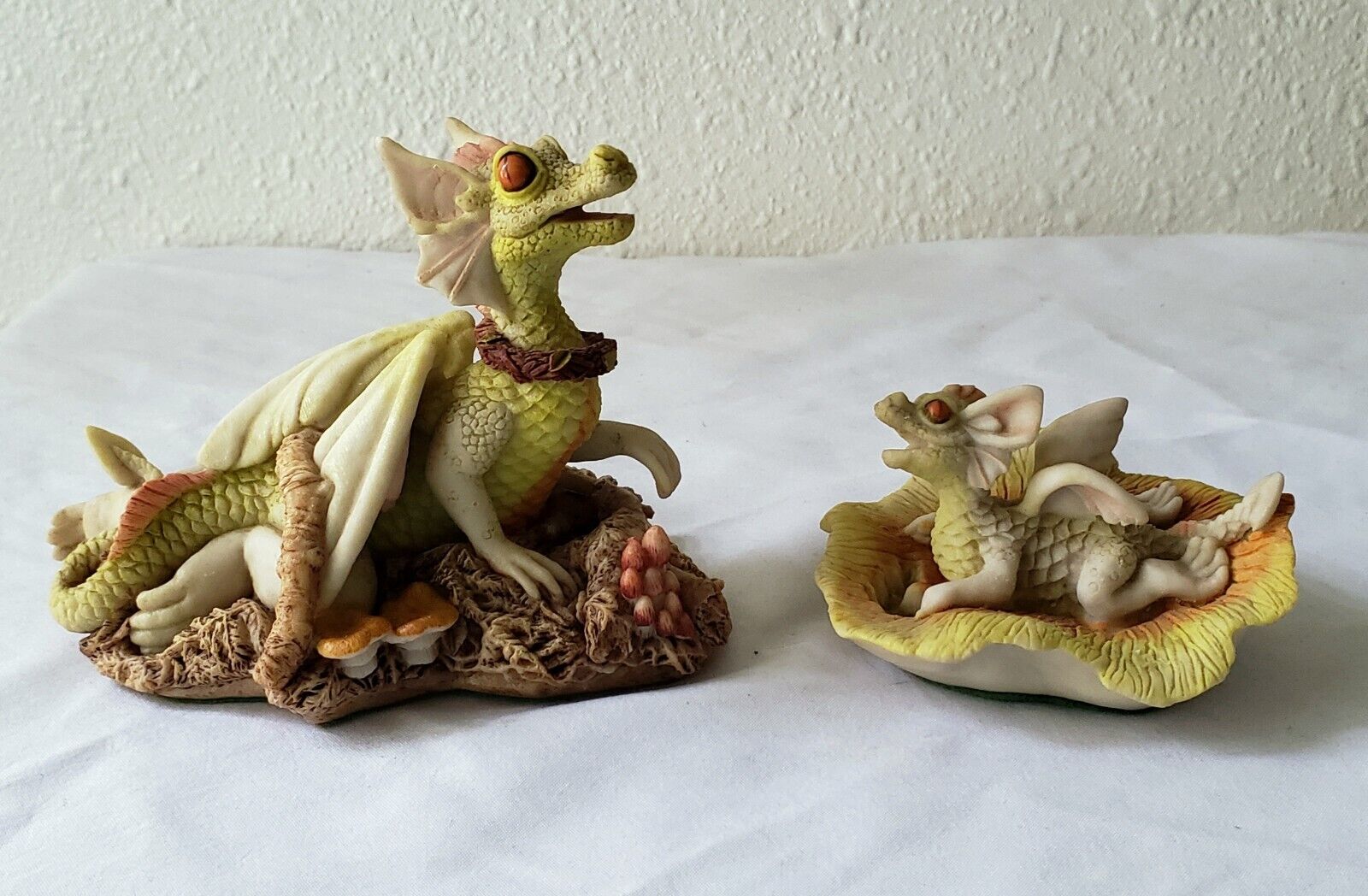 Set of 2 Vintage Enchantica Dragon Figurines - Rattajack EN2038 & Snappa EN2101