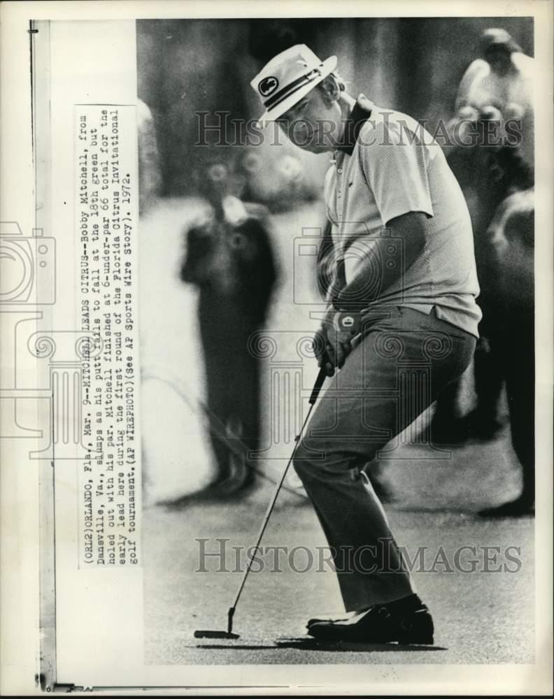 1972 Press Photo Golfer Bobby Mitchell during Florida Citrus Invitational, FL