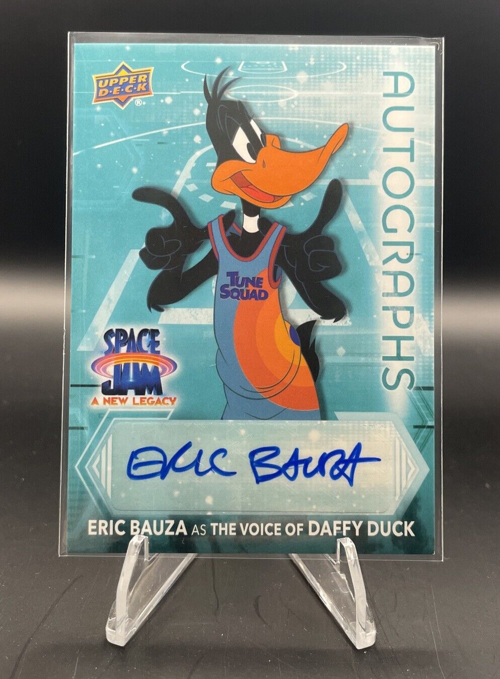 Upper Deck Space Jam A New Legacy Eric Bauza Teal Auto Autograph Daffy Duck A