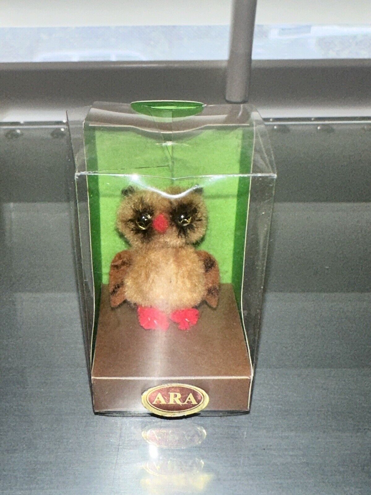 AMA Austria Miniature Handmade Wool Owl New In Box Vintage 