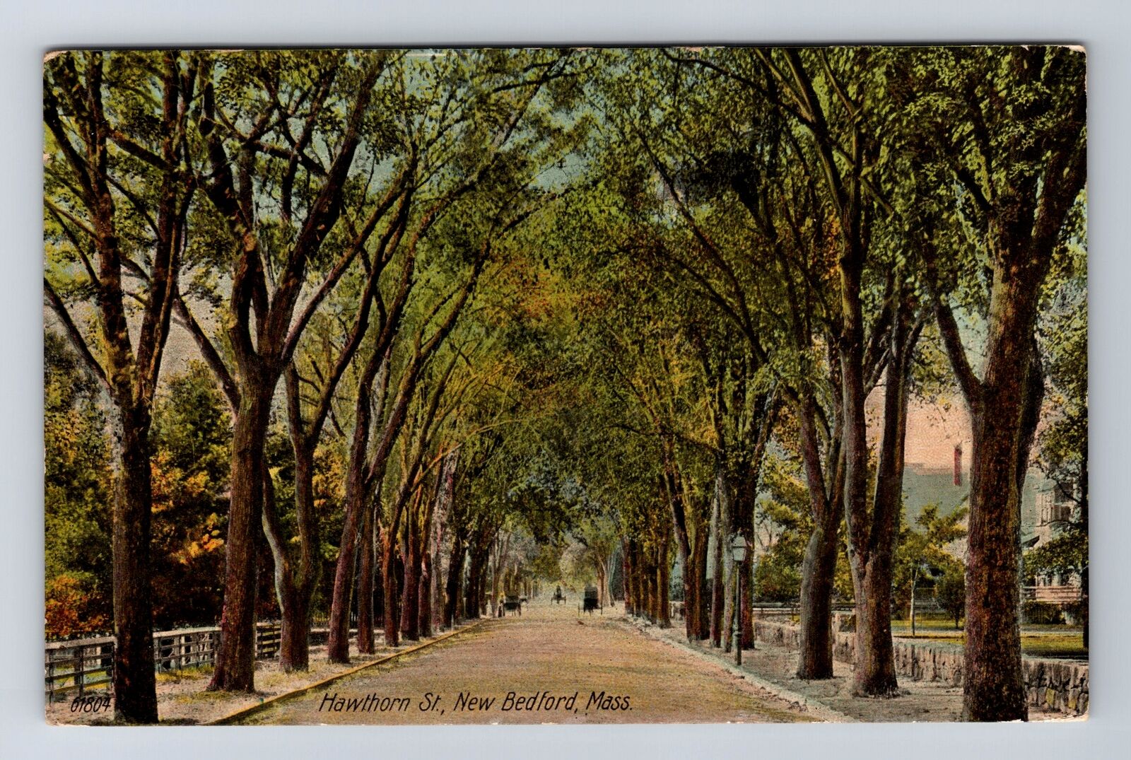 New Bedford MA-Massachusetts, Hawthorn Street, Advertise Vintage c1911 Postcard