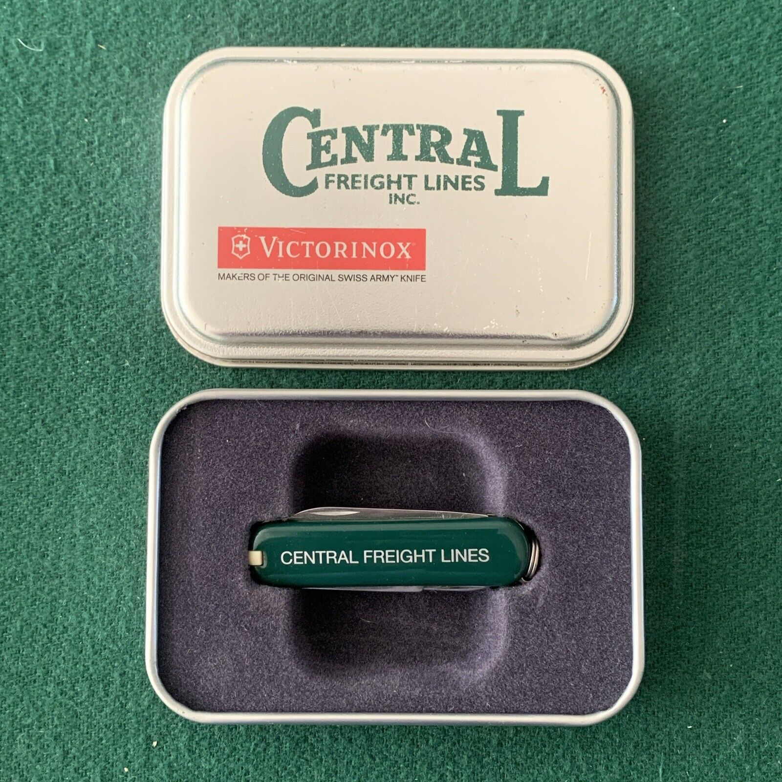 Victorinox CENTRAL FREIGHT LINES Railroad Swiss Army Pocket Knife w/ Tin