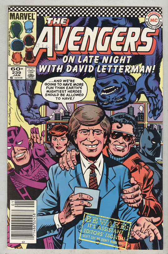 Avengers #239 January 1984 VF Letterman Show