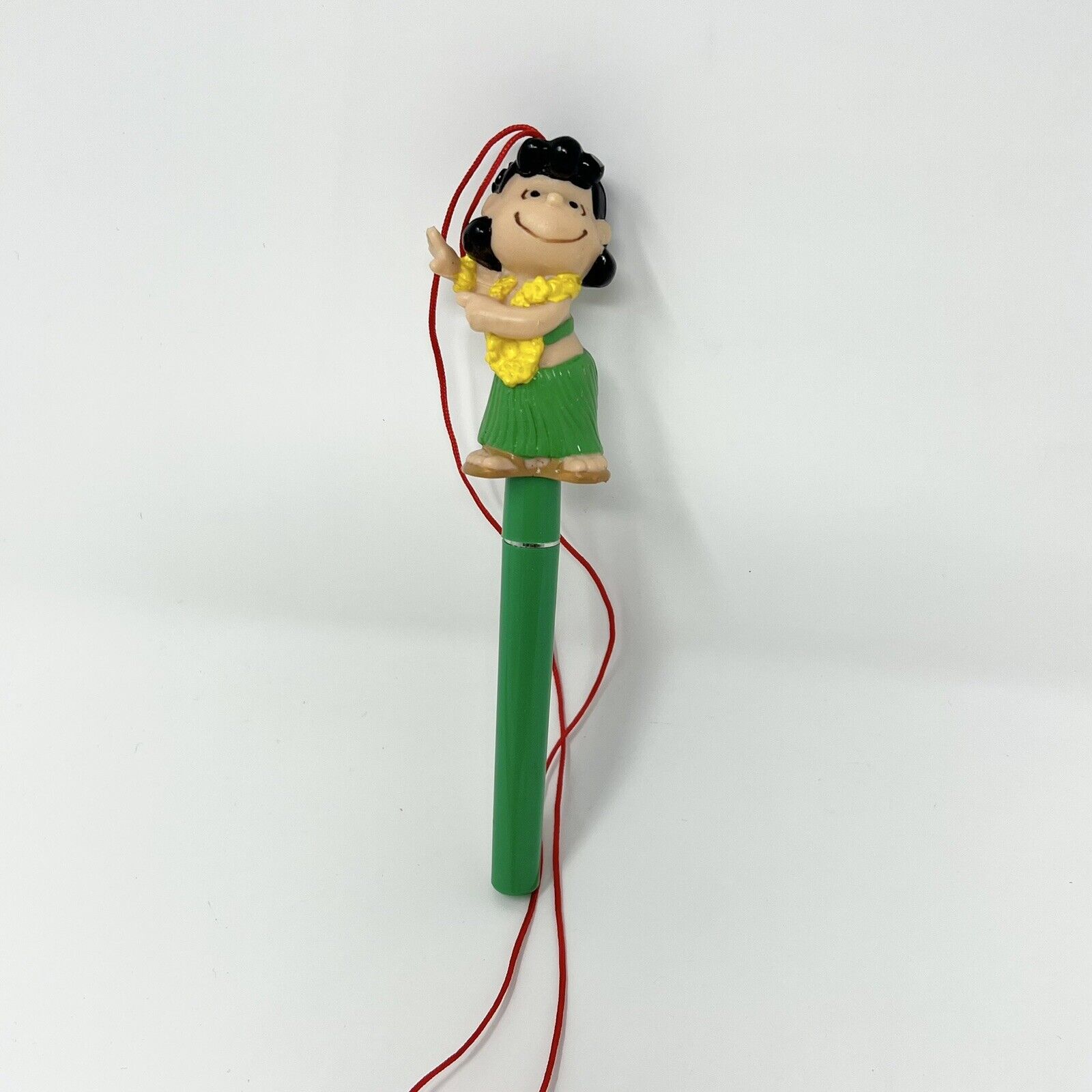RARE Peanuts Lucy with Lei Hula Skirt PVC Pen Topper Necklace Sunkisses Hawaii