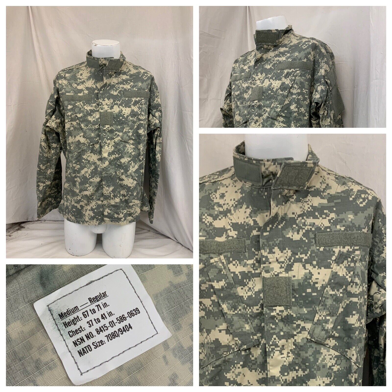 NATO Army Digital Camo Jacket M Regular Tan Cotton Nylon NWT YGI P1-112
