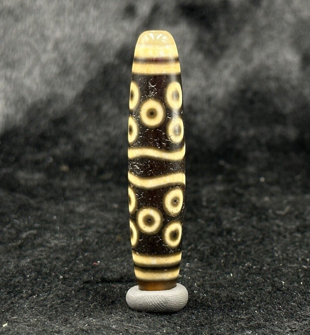 Wonderful Genuine Ancient Natural Indo Tibetan Agate Dzi Old Bead With 13 Eyes