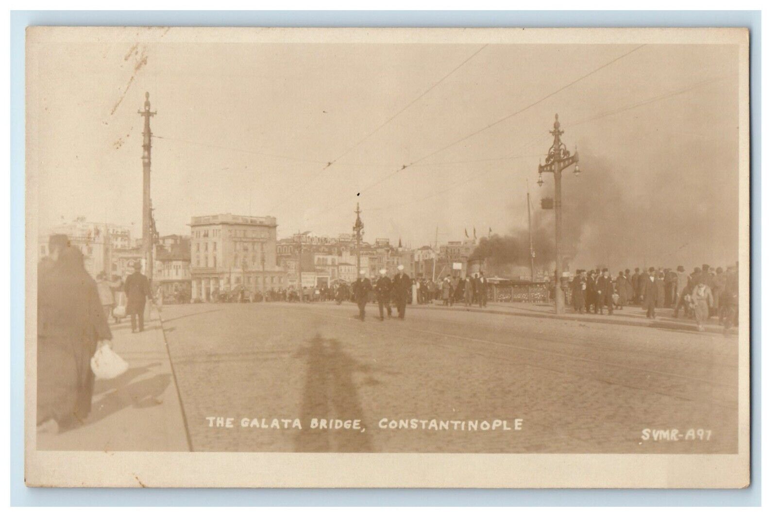 c1920\'s The Galata Bridge Constantinople Turkey RPPC Photo Vintage Postcard