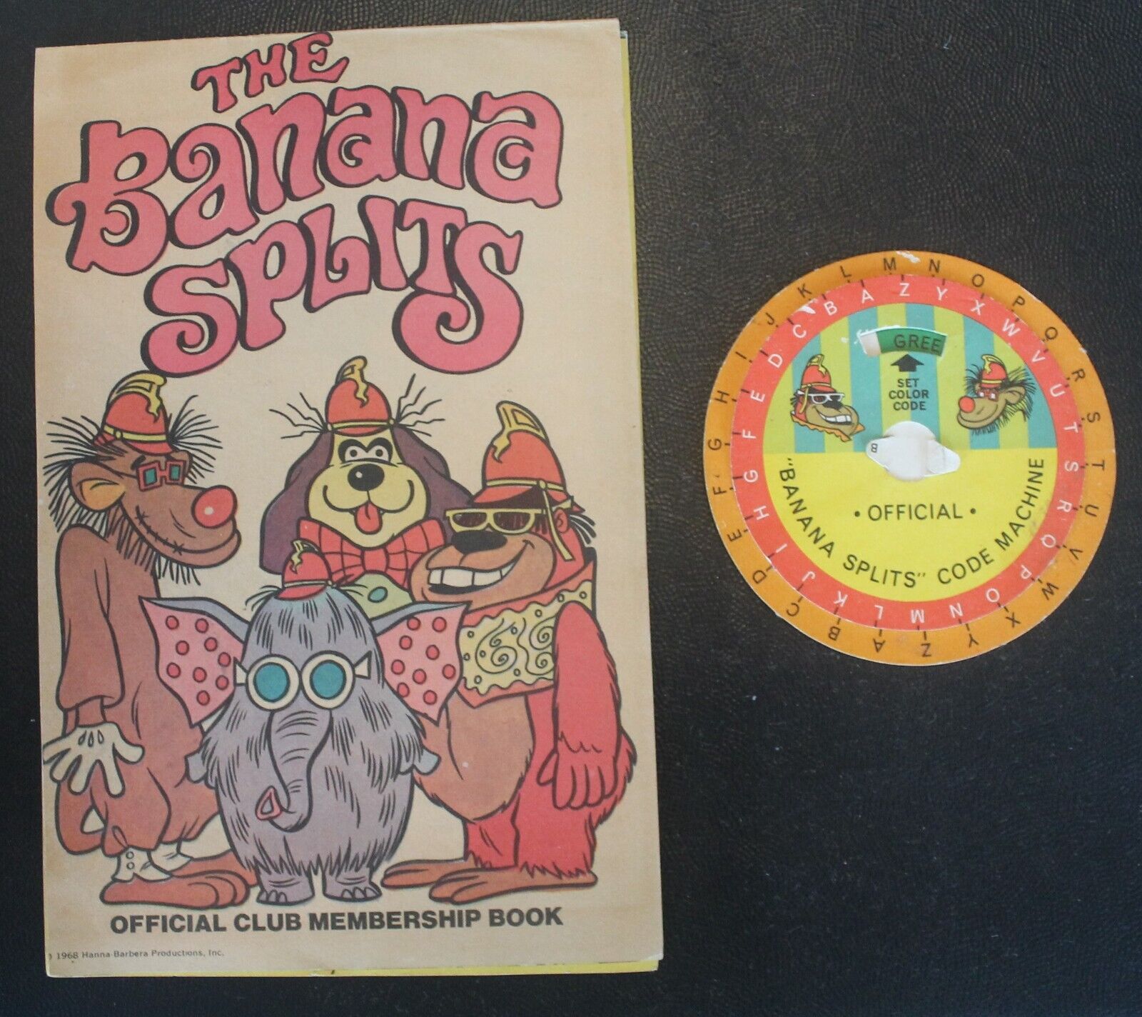 Vintage Original The Banana Splits Club Membership Book & Code Machine 1968