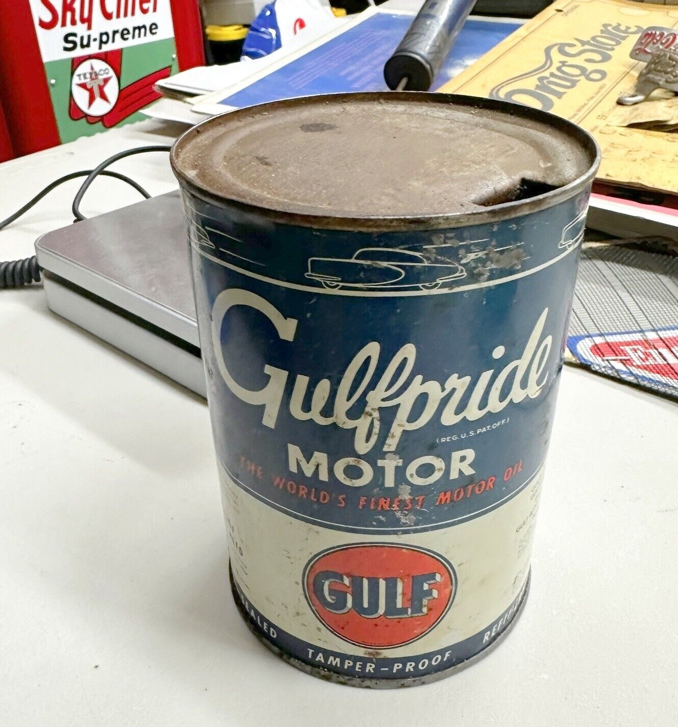 Vintage 1940’s Gulfpride Oil Can