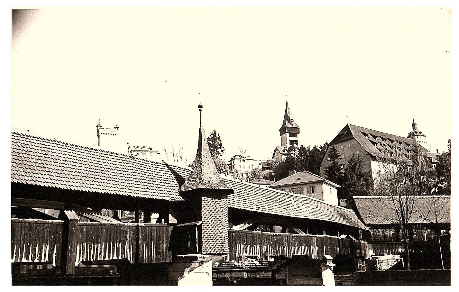 RPPC Postcard Chapel Bridge Lake Lucerne Switzerland 1966
