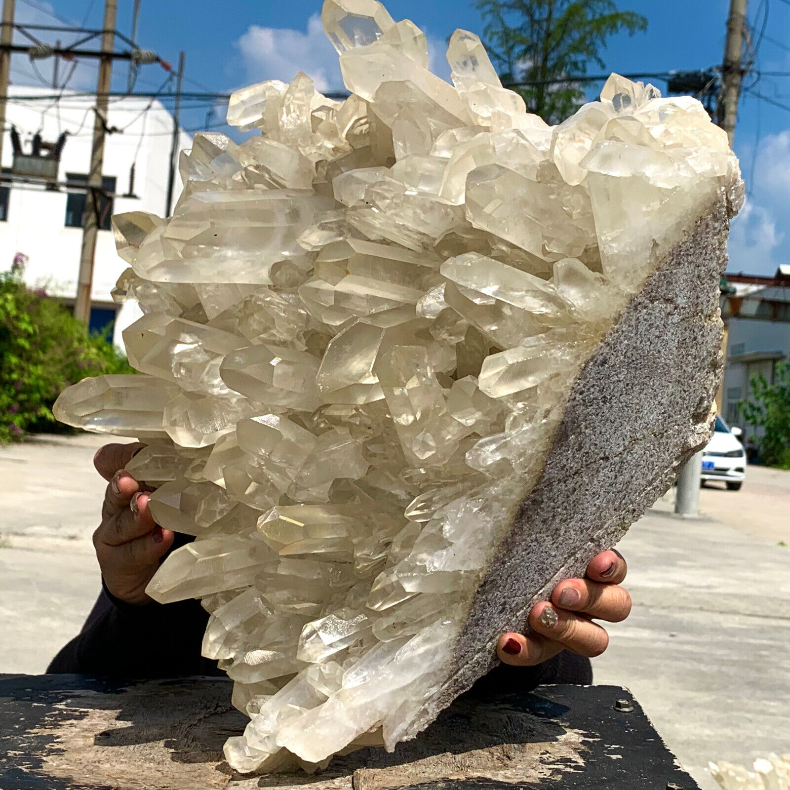 35.64LB Large Himalayan quartz cluster/white crystal ore Earth specimen