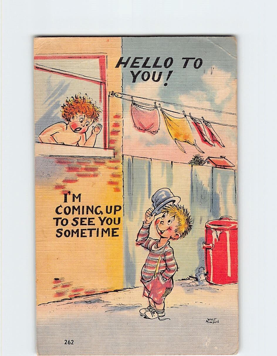 Postcard Hello To You, I'm Coming Up To See You Sometime, Comic Art Print