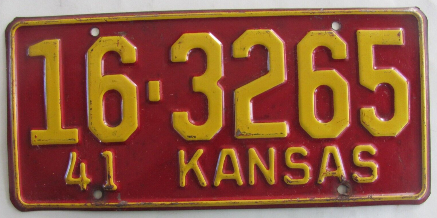 1941 Kansas car license plate DOUGLAS Co.