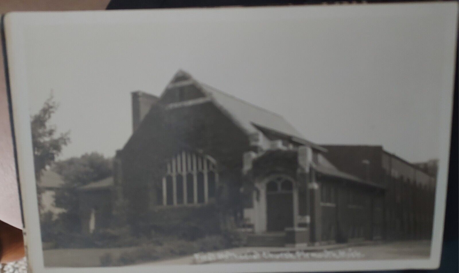 First Methodist Church Plymouth Michigan Real Photo Postcard