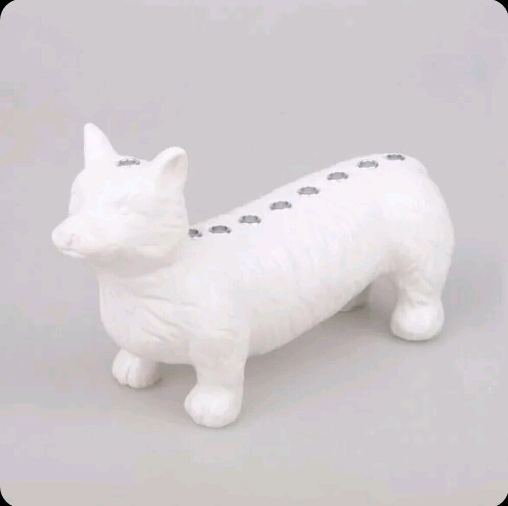 CORGI DOG MENORAH White Ceramic Hanukkah Chanukah