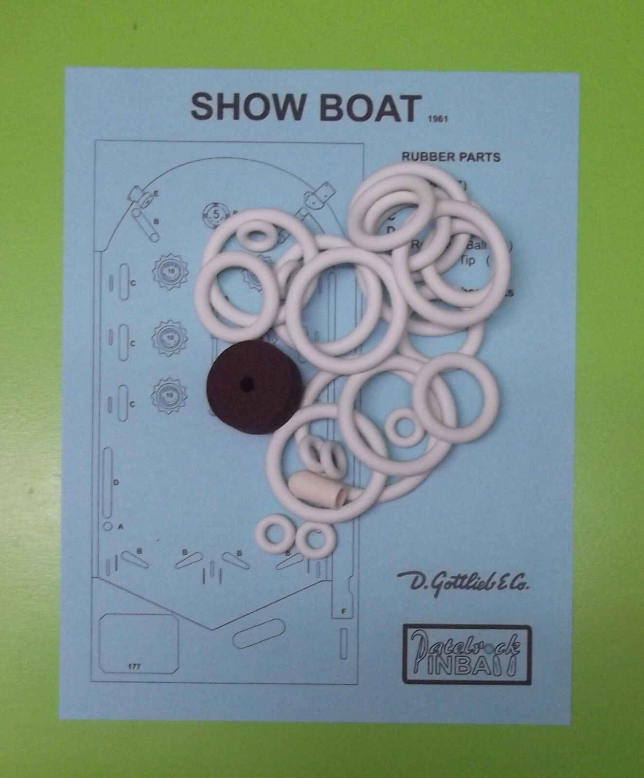 1961 Gottlieb Show Boat pinball rubber ring kit