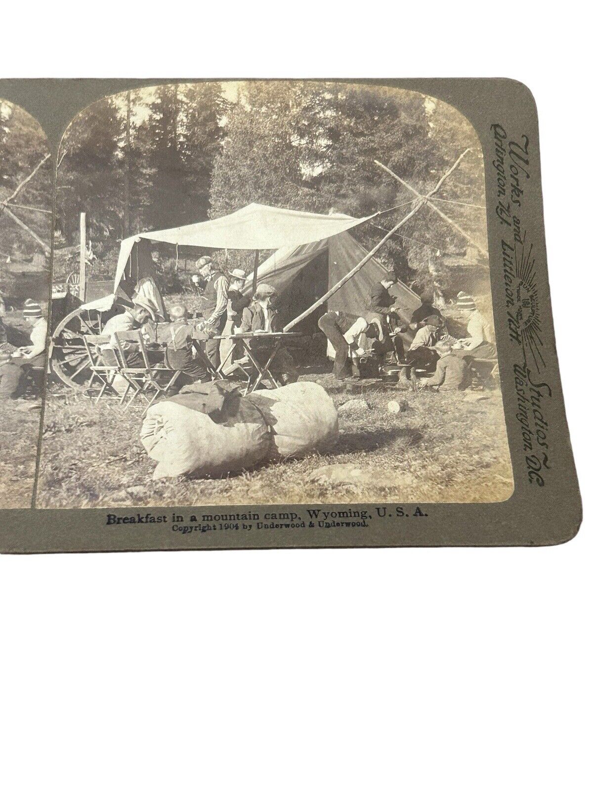 Breakfast In A Mountain Camp Wyoming Tents People 1904 Photo SV1A