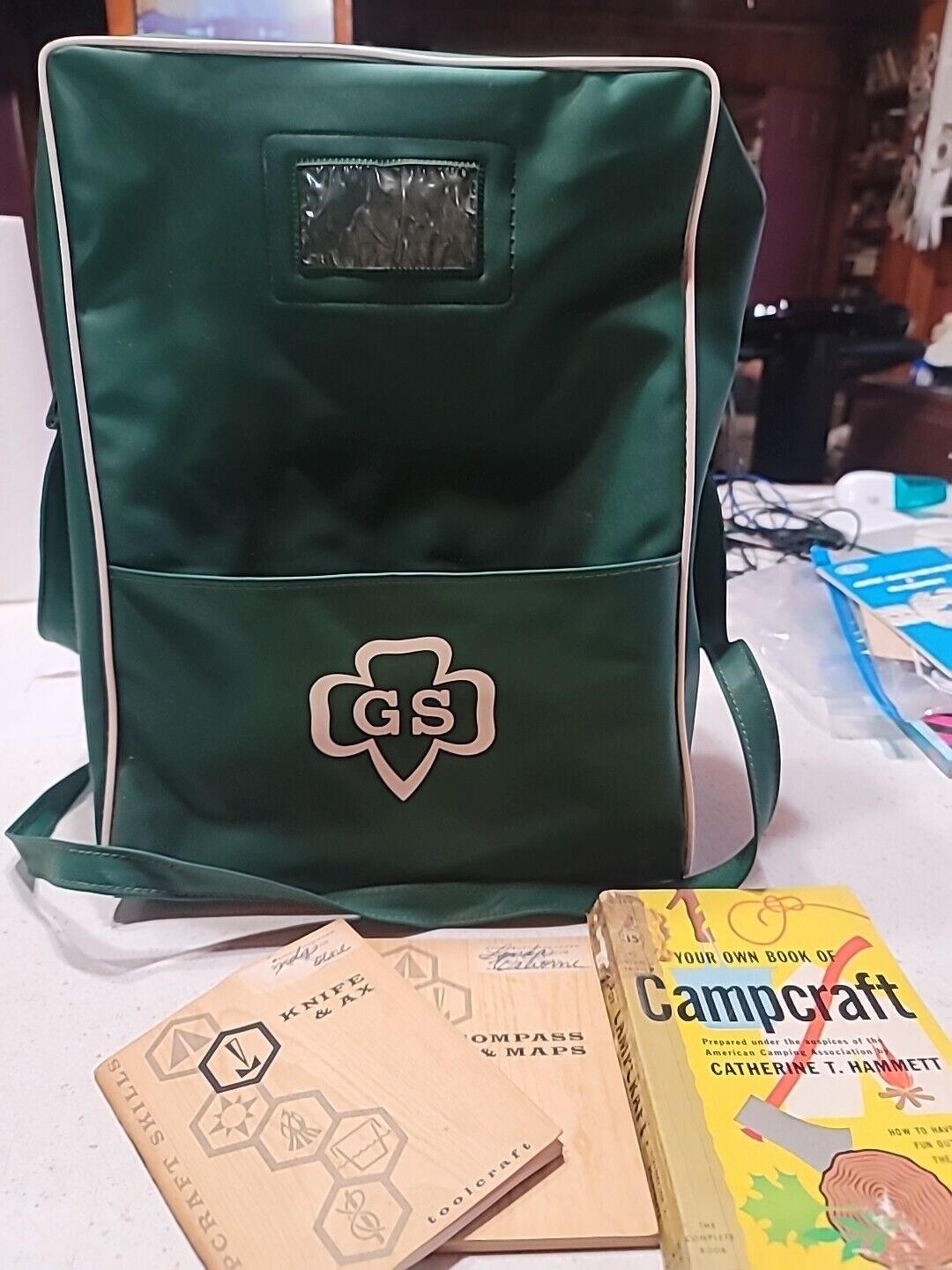 vintage girl scout Bag And Books