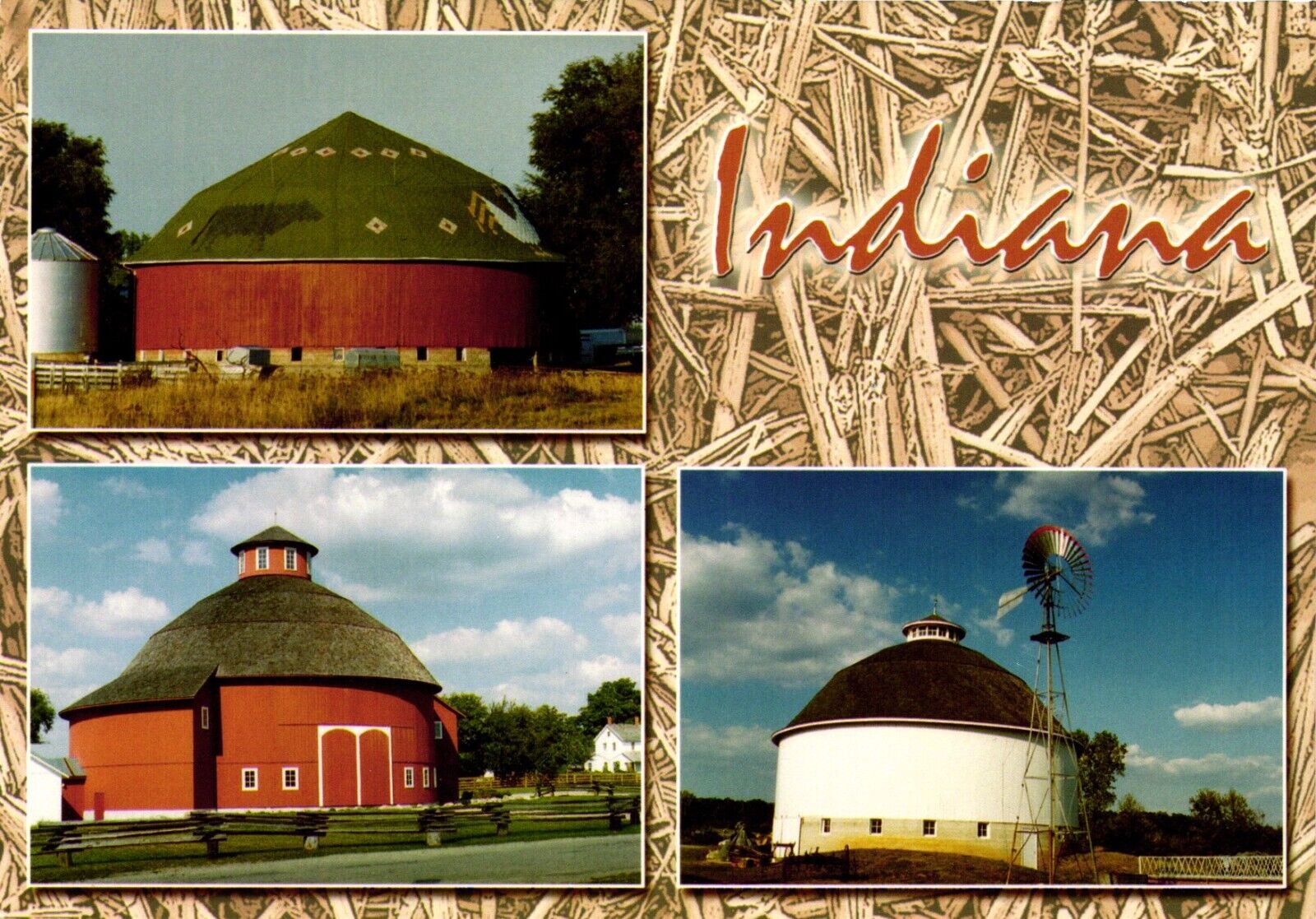 Round Barns In Indiana Postcard