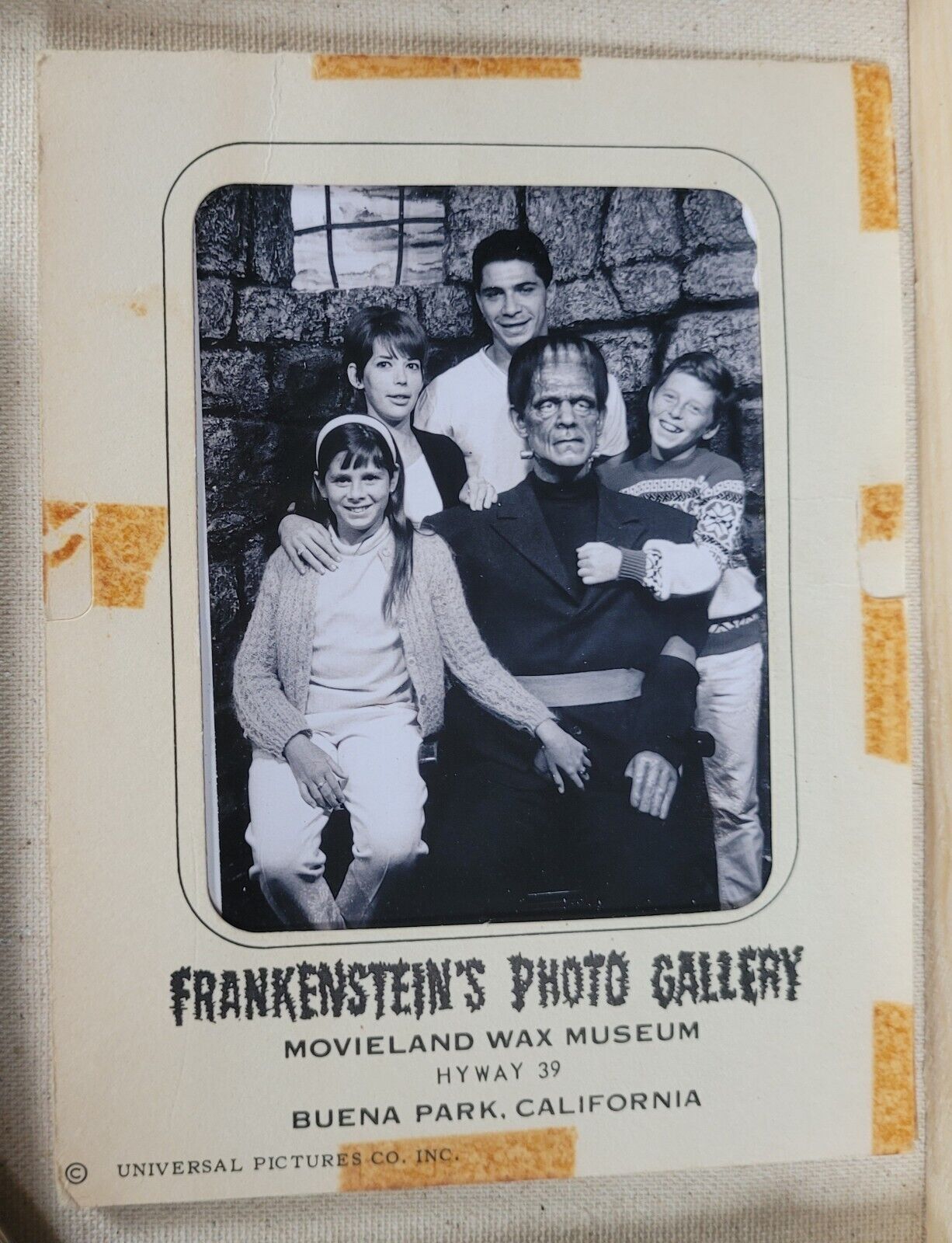 Inappropriate Vintage Frankenstein Photo Check Out Girl\'s Hand In His Lap