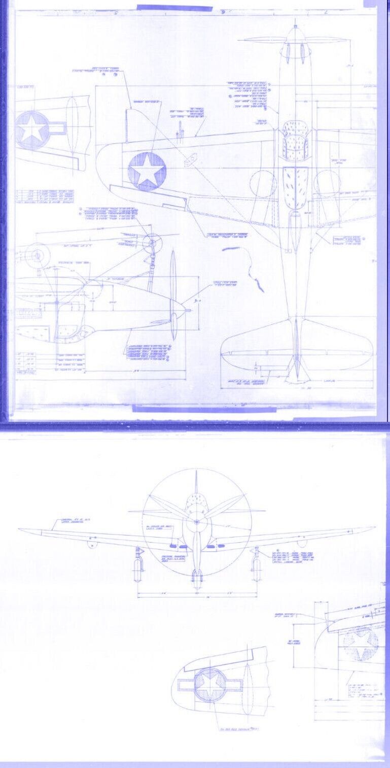 Bell P-39 Airacobra Blueprint Plan original factory WW2 1940's 9000 drawings USB