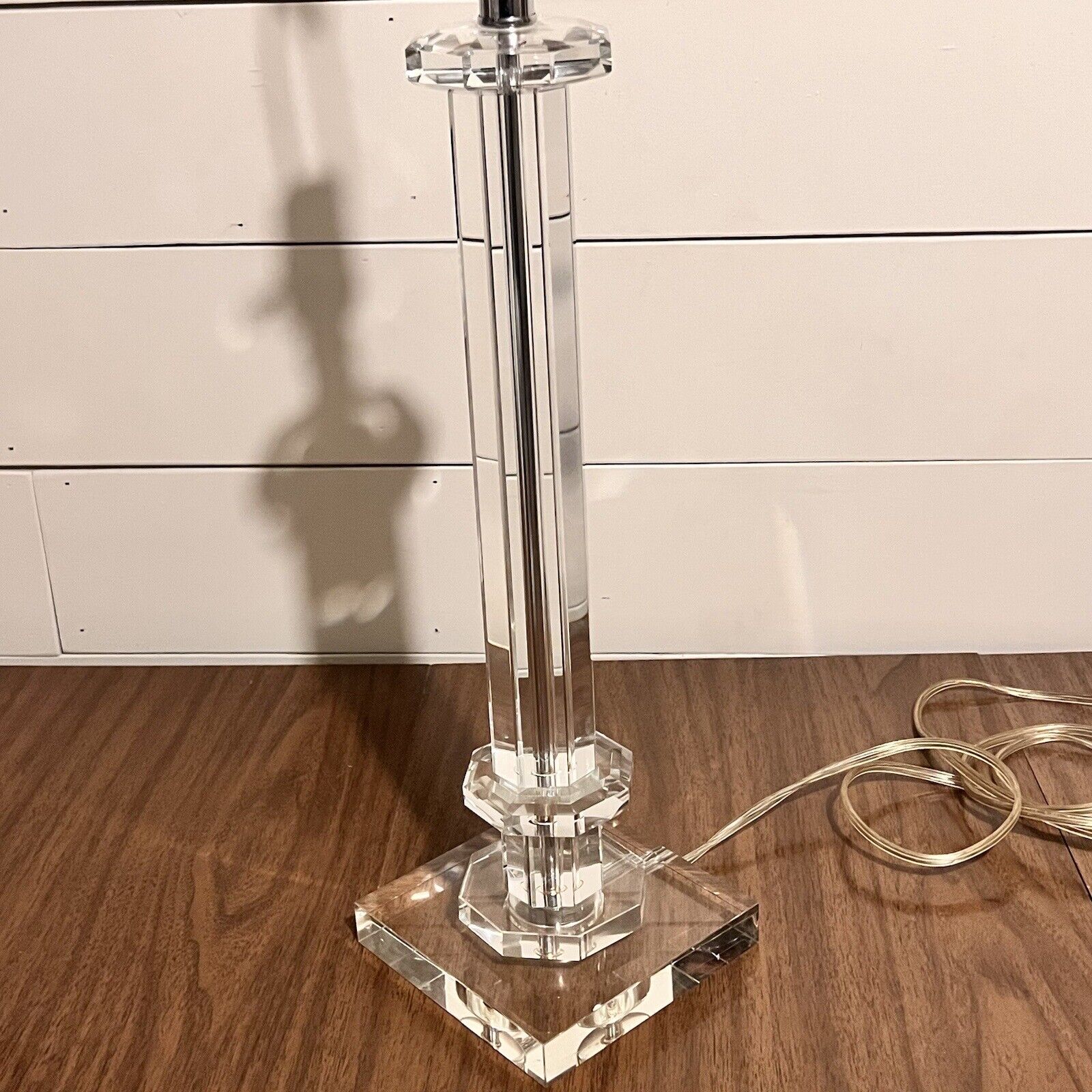 Lucite Acrylic Lamp Architectural Mid Century Modern 1960s Clear Solid Column