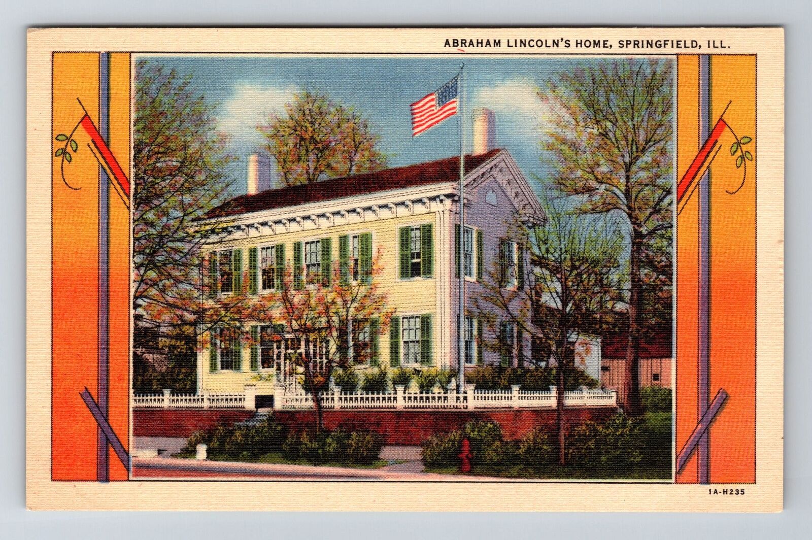Springfield IL-Illinois, Abraham Lincoln\'s Home, Vintage Postcard