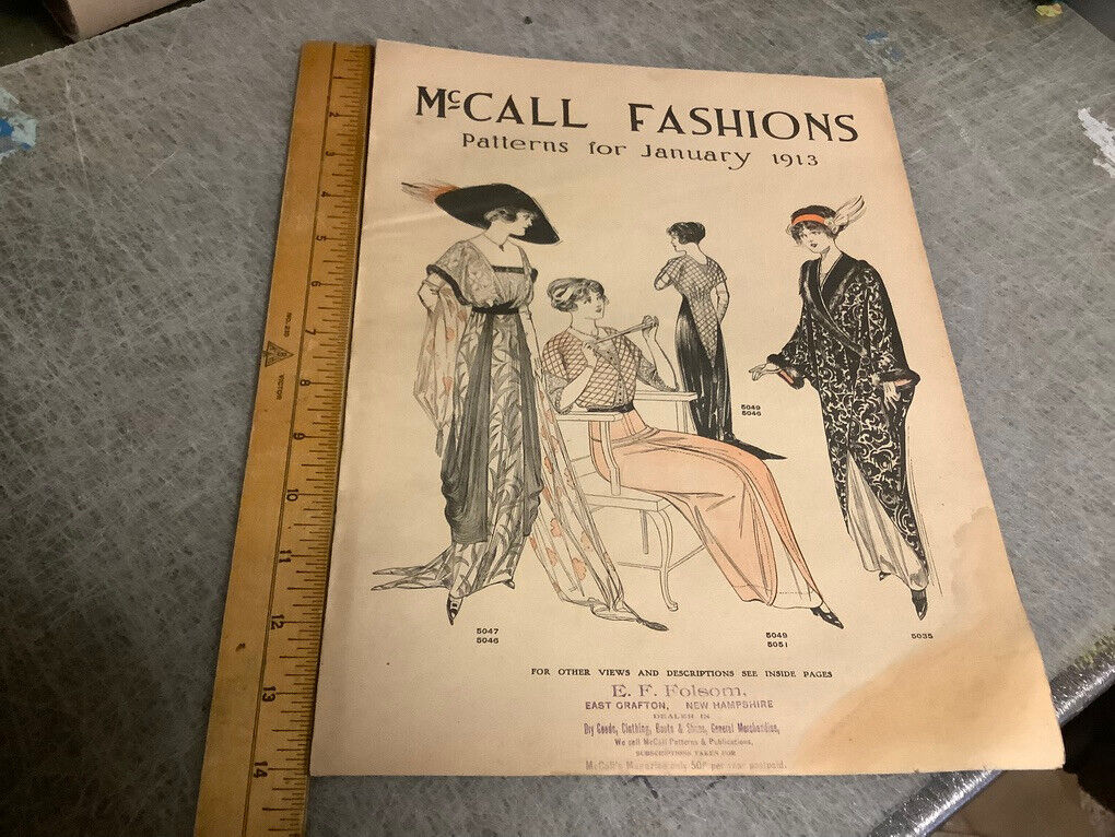 McCALL FASHIONS patterns for January 1913 - 12pgs newspaper