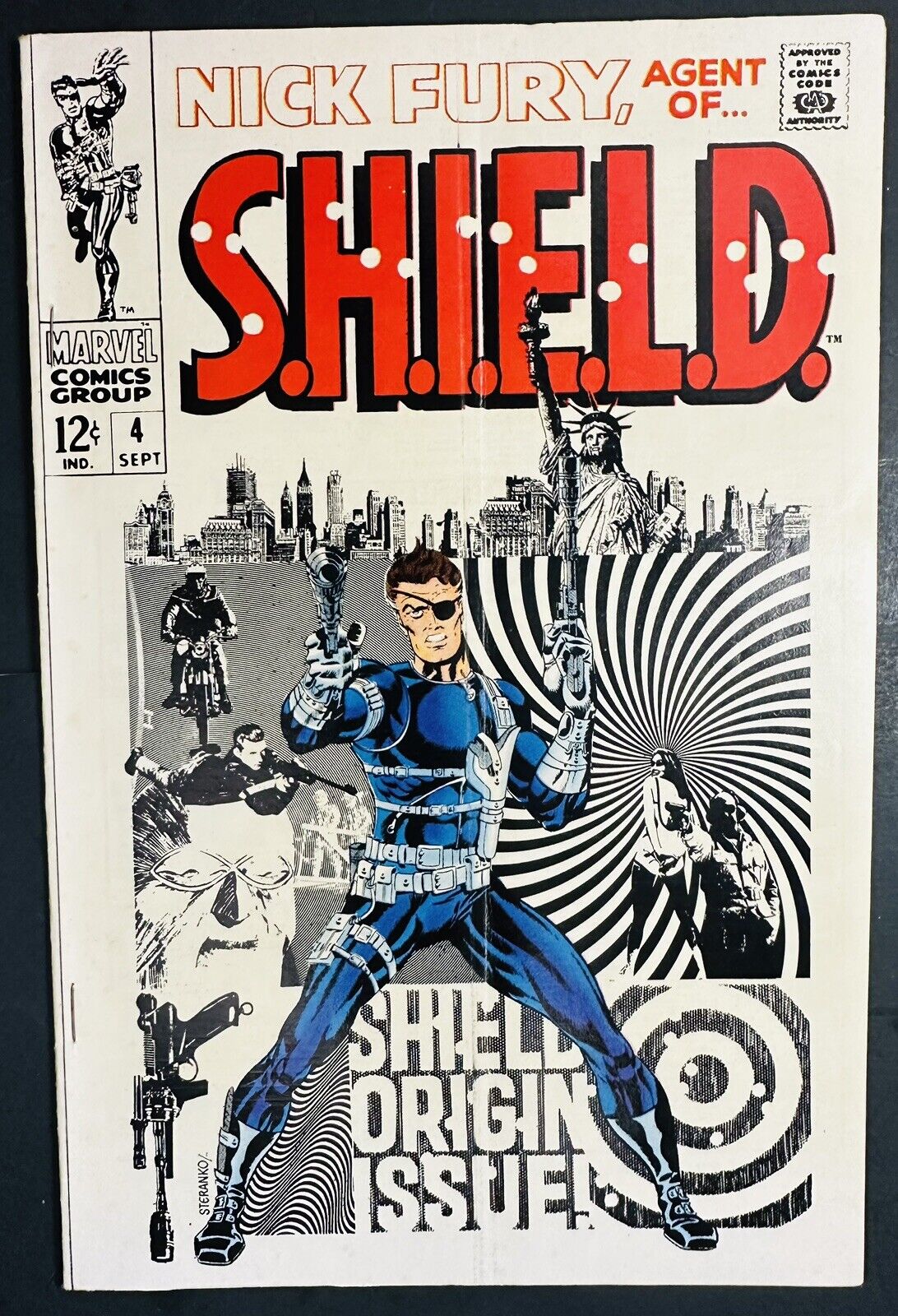 Nick Fury Agent of Shield #4 - SHIELD ORIGIN ISSUE Marvel Comics 1968 VF