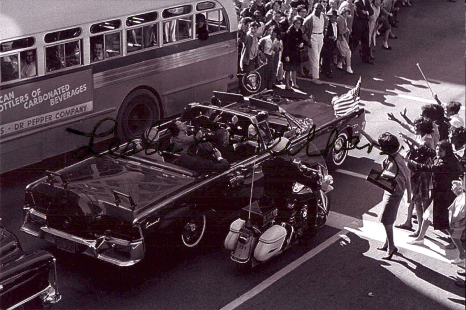 Leslie Beilharz Signed 4x6 Photo JFK Assassination Officer John F Kennedy Auto