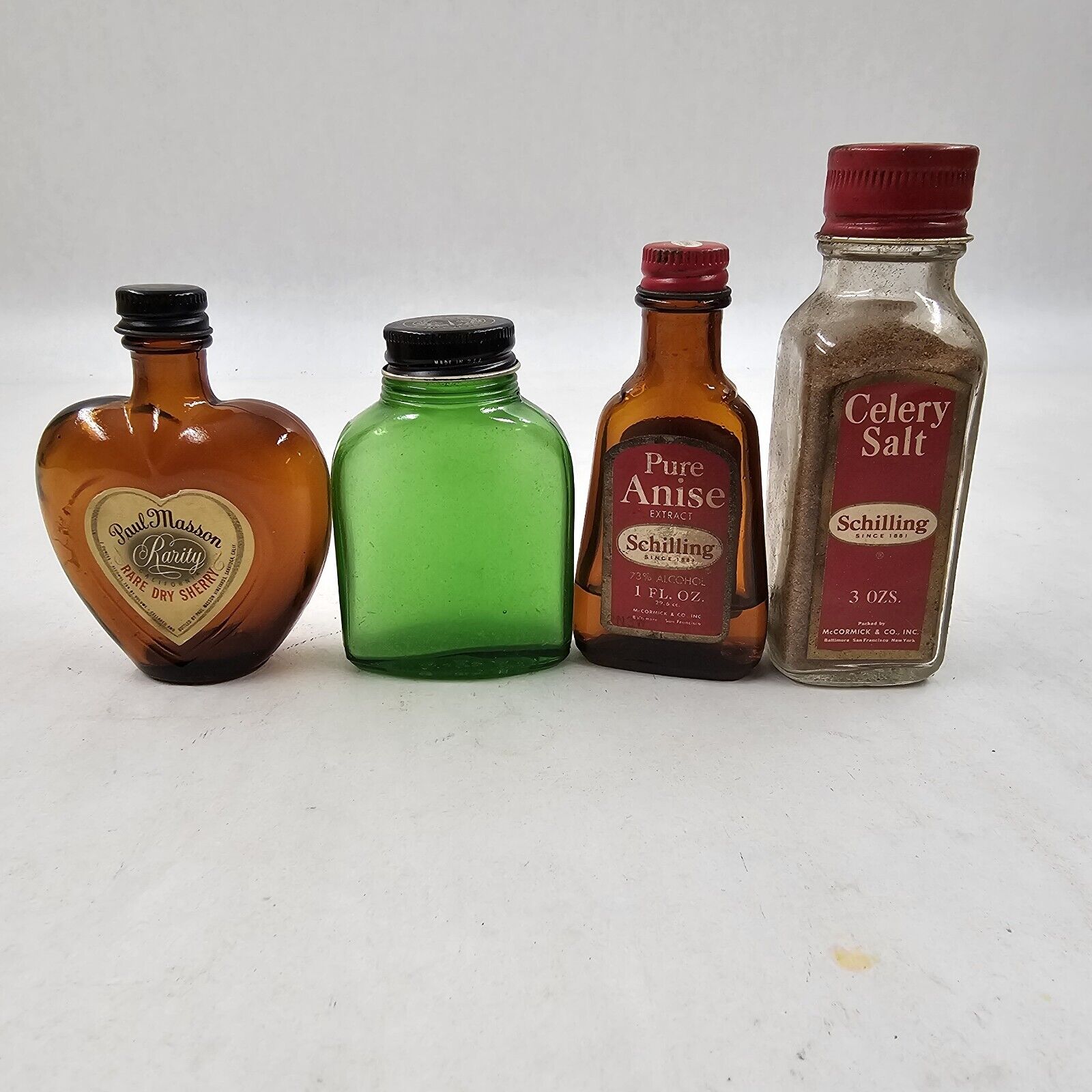 Lot Of 4 Vintage Glass Containers