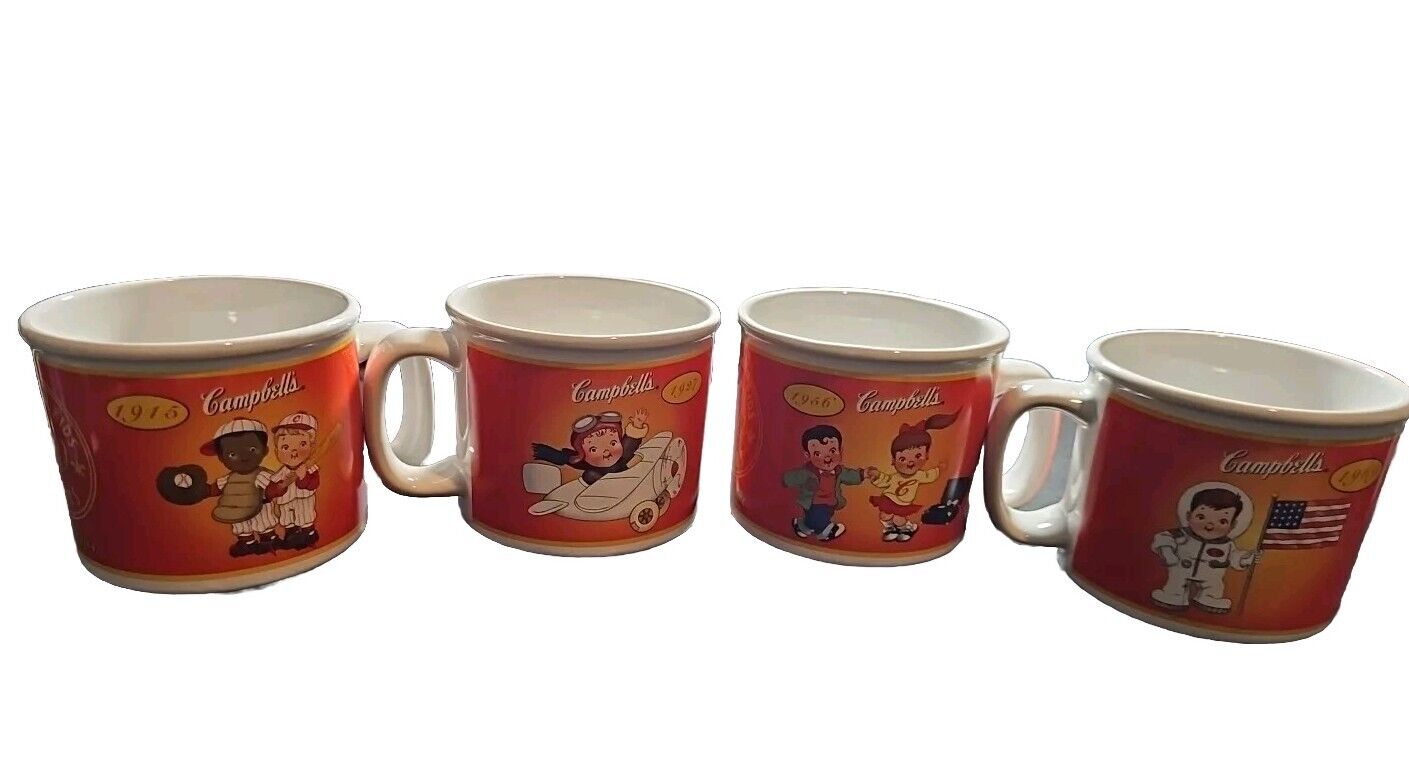 Campbell Kids 100 Years 2003 Produced for Houston Harvest - Mugs/Cups Set of 4