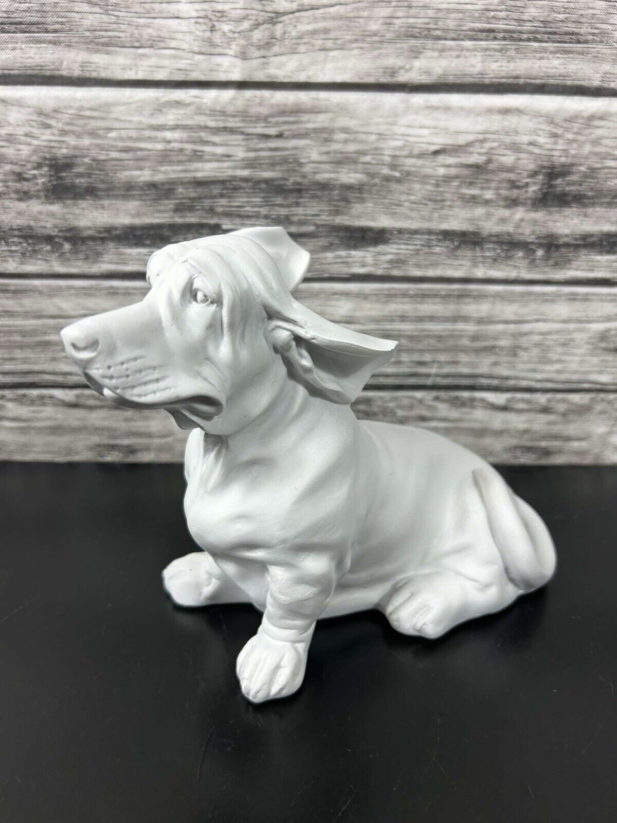 NEW White Basset Hound Statue Figurine with Flowing Ears