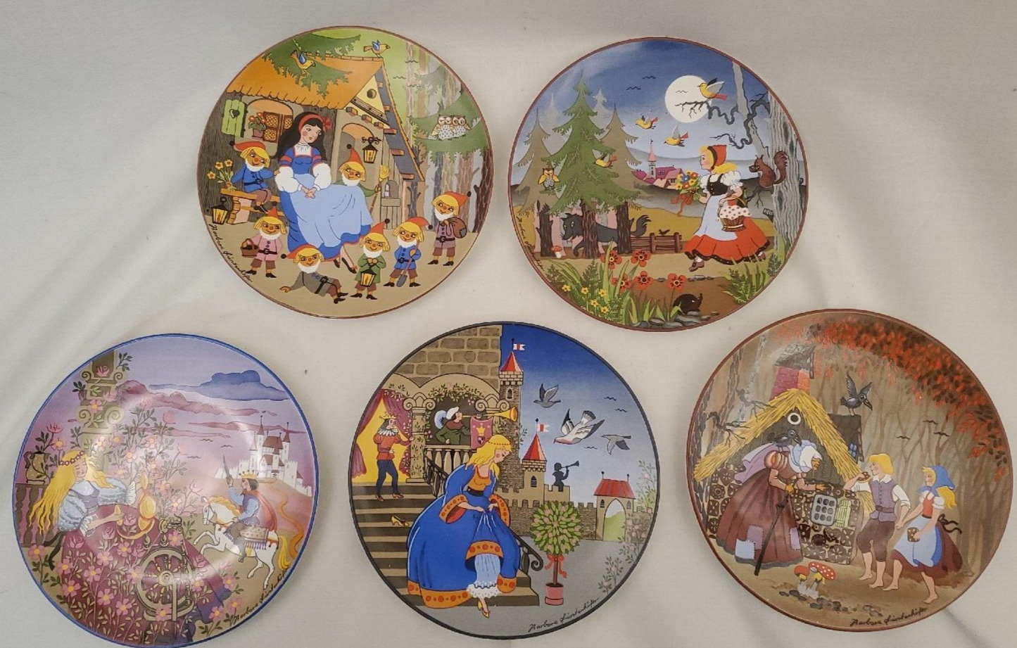 Poole Set of 5 Fairytale Decorative Colorful Plates