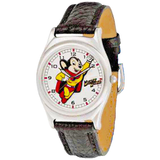 Mighty Mouse New Unworn Fossil Made LTD, Rare In Flight 3-D Look Dial Watch $129