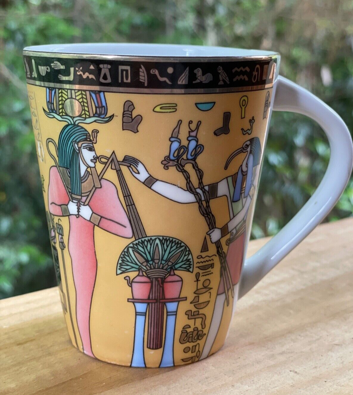 Fathy Mahmoud Coffee Mug Egyptian Pharaoh Pâte Et Email Limoges Made in Egypt